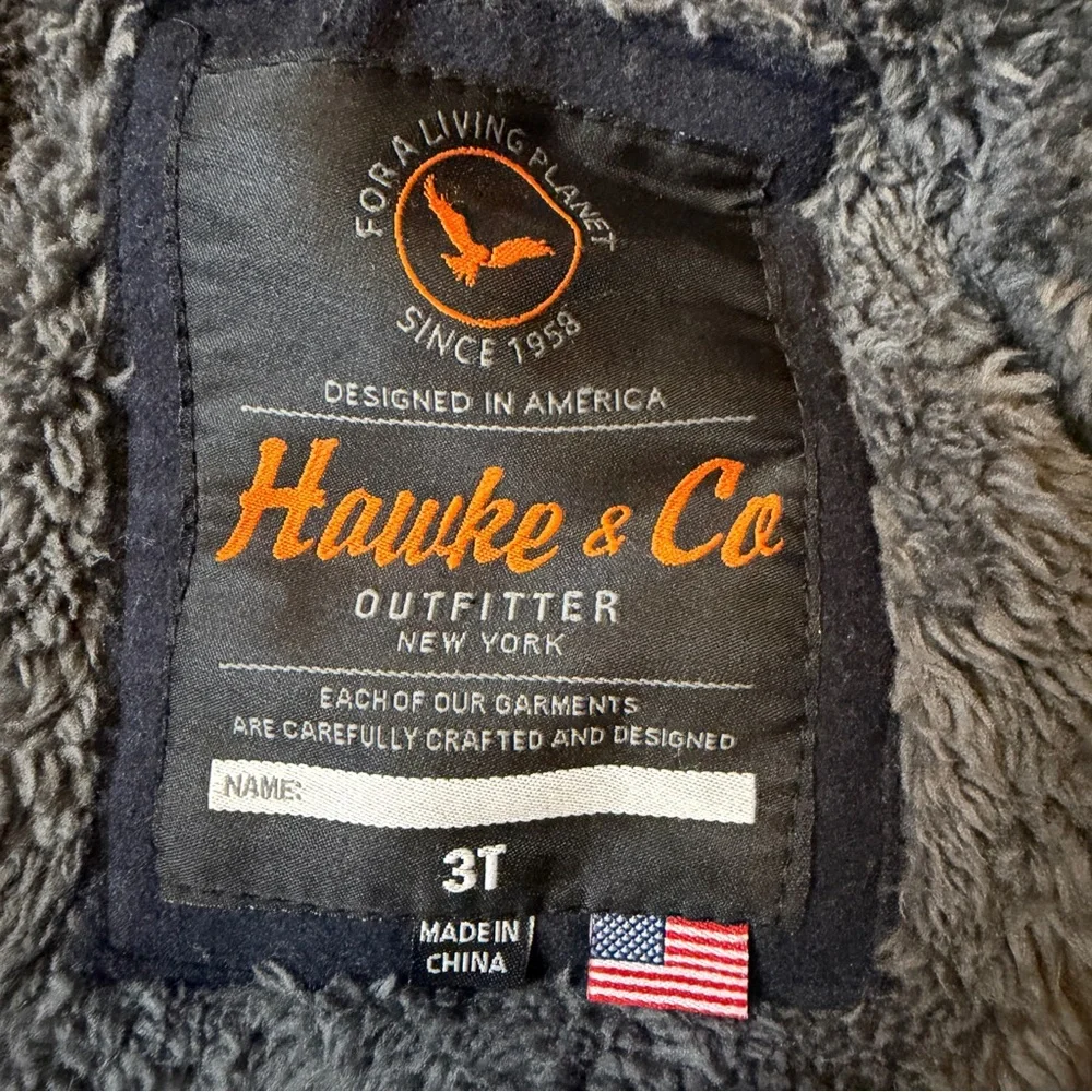 Hawke &‎ Co Outfitters Navy Nautical Peacoat Gray Hood Boys 3T